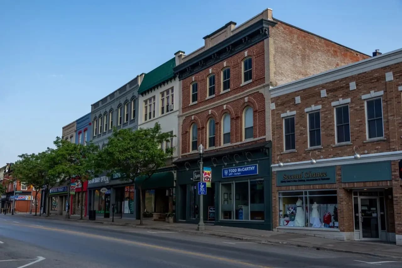 Rooftops and skyline of Clarington, Ontario — the area RooFix serves