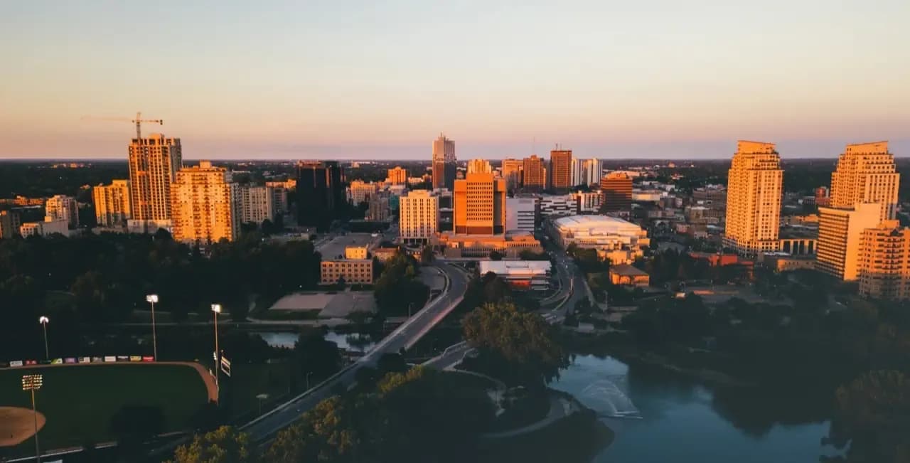 Rooftops and skyline of London, Ontario — the area RooFix serves