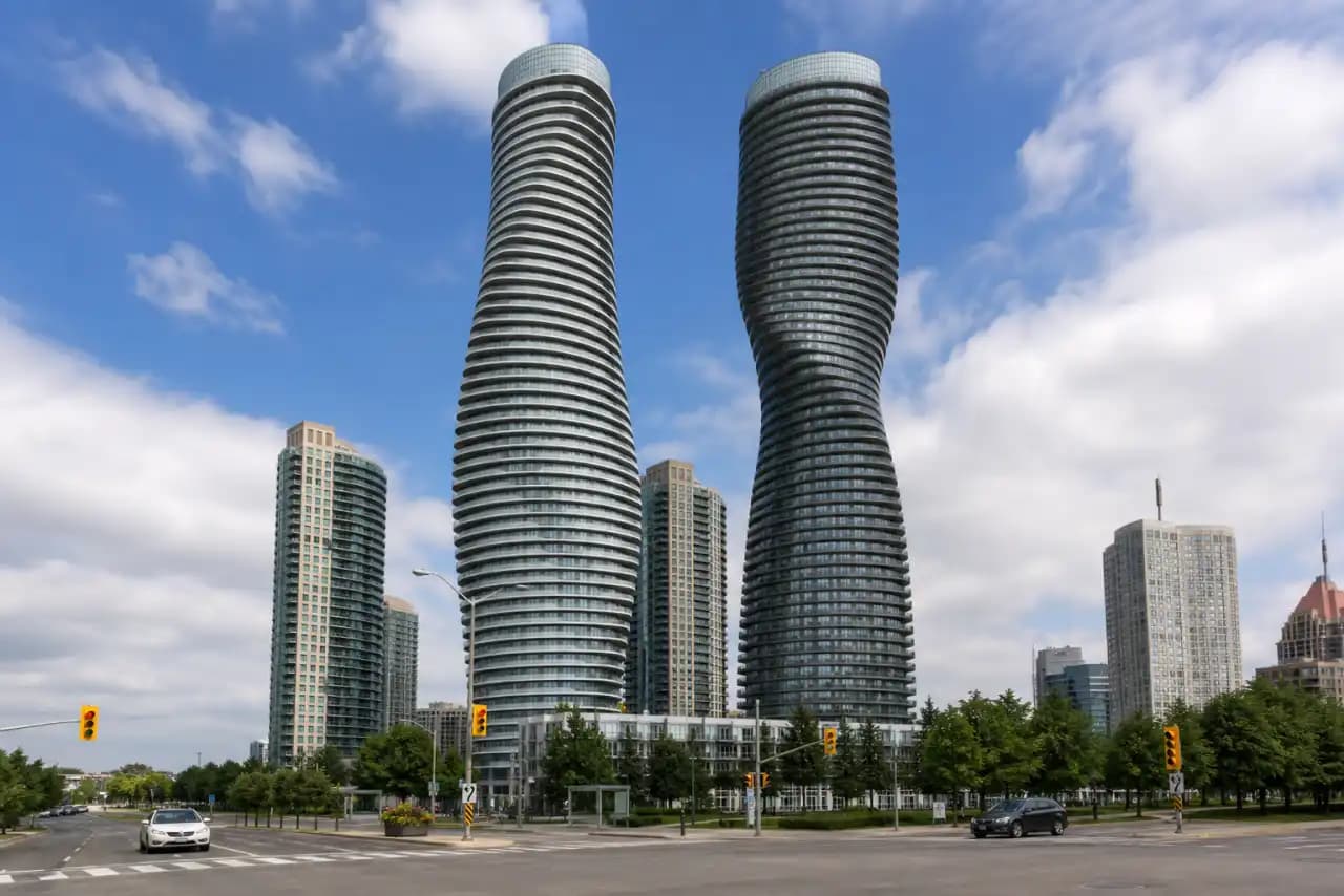 Rooftops and skyline of Mississauga, Ontario — the area RooFix serves