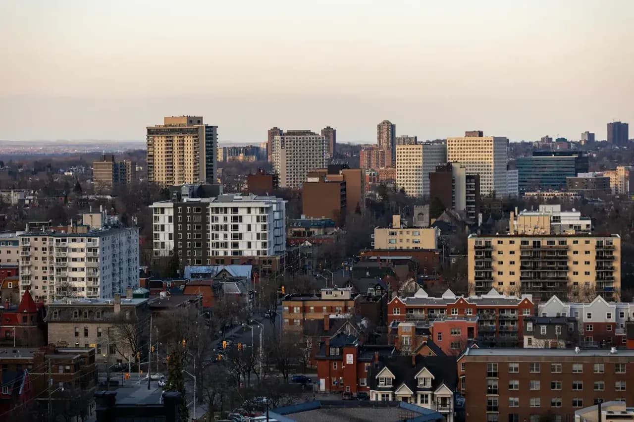 Rooftops and skyline of Peterborough, Ontario — the area RooFix serves
