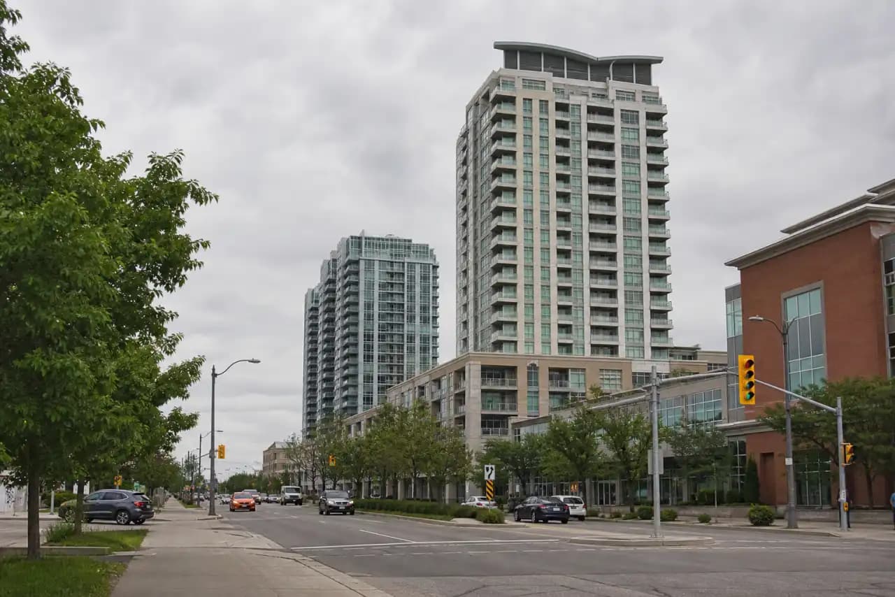 Rooftops and skyline of Richmond Hill, Ontario — the area RooFix serves
