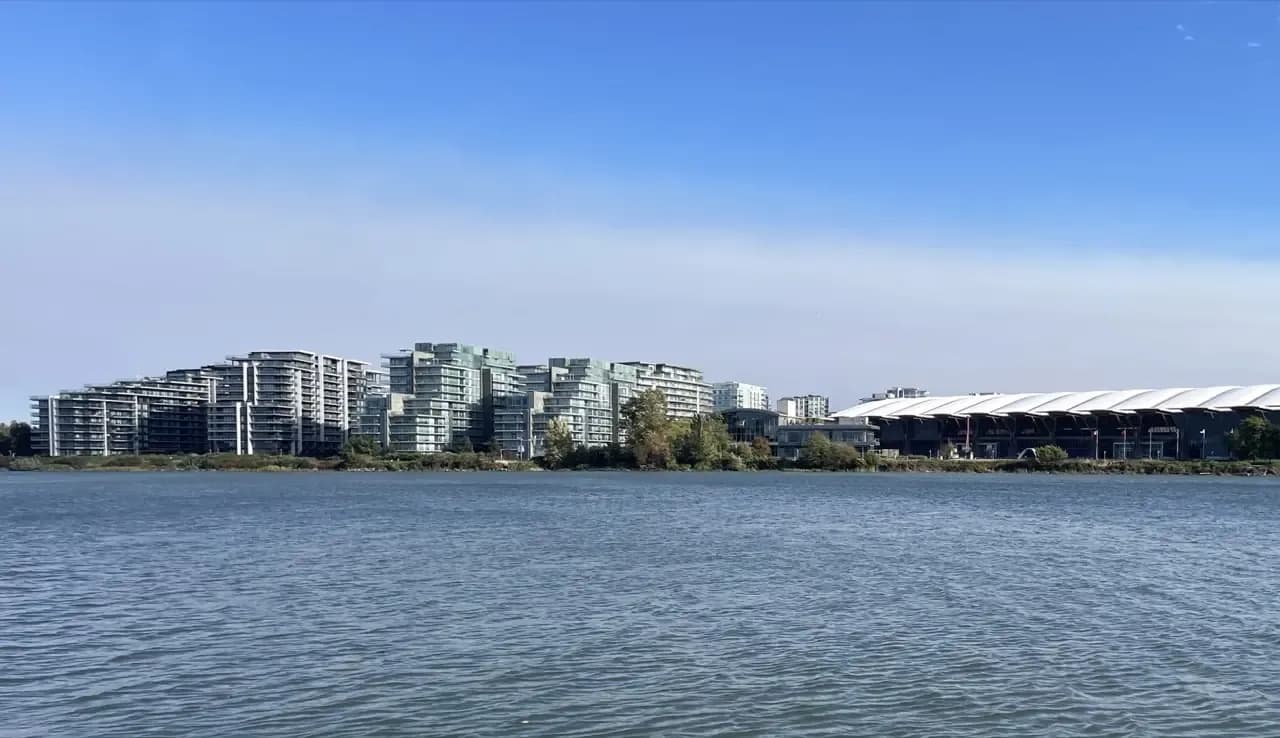 Rooftops and skyline of Richmond, British Columbia — the area RooFix serves