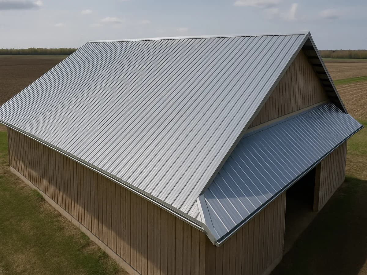 A agricultural roofing building with a professionally installed roof in Canada