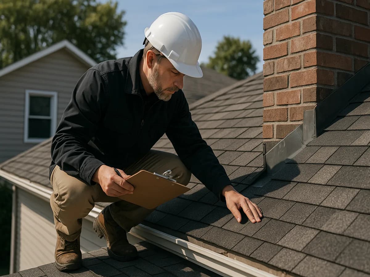 Roof Inspection installed on a Canadian home, photographed close up