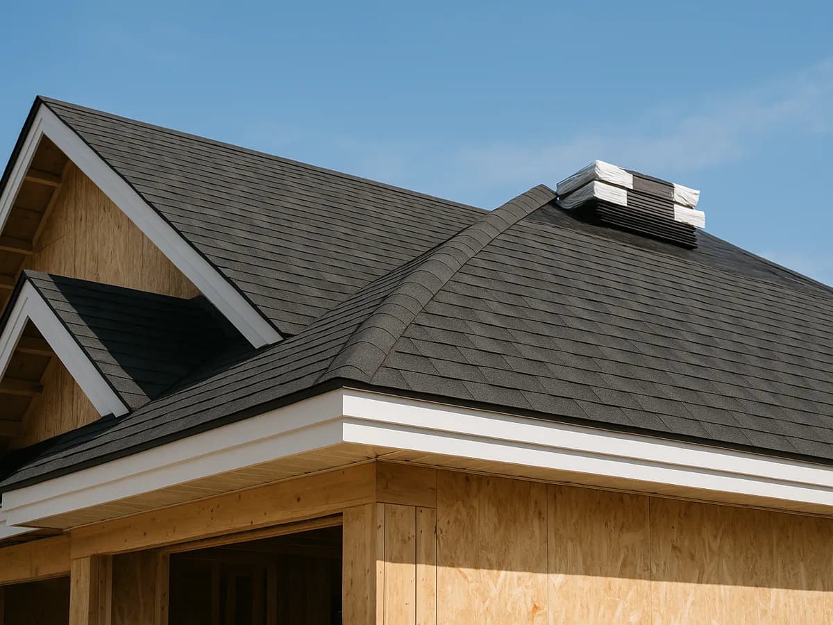 Roof Installation installed on a Canadian home, photographed close up