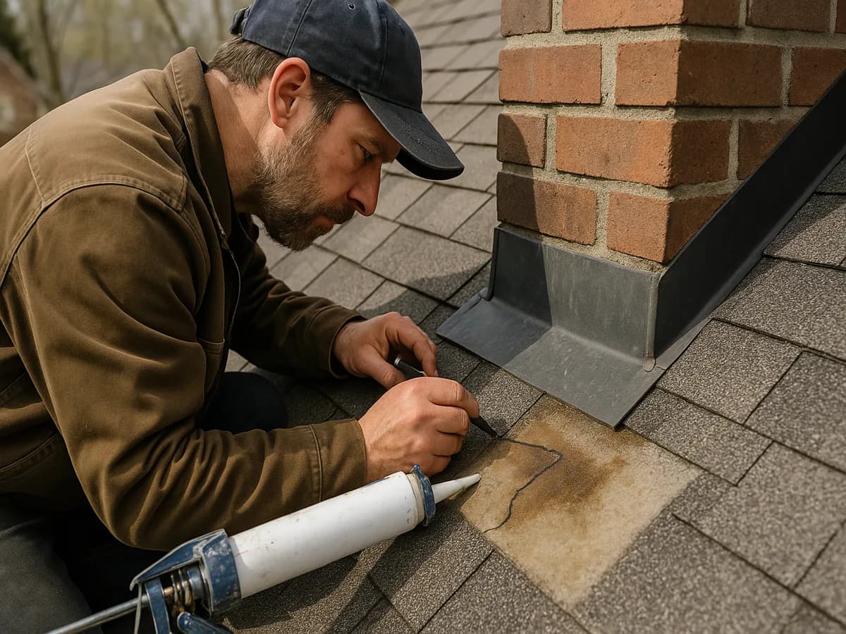 Roof Leak Repair installed on a Canadian home, photographed close up