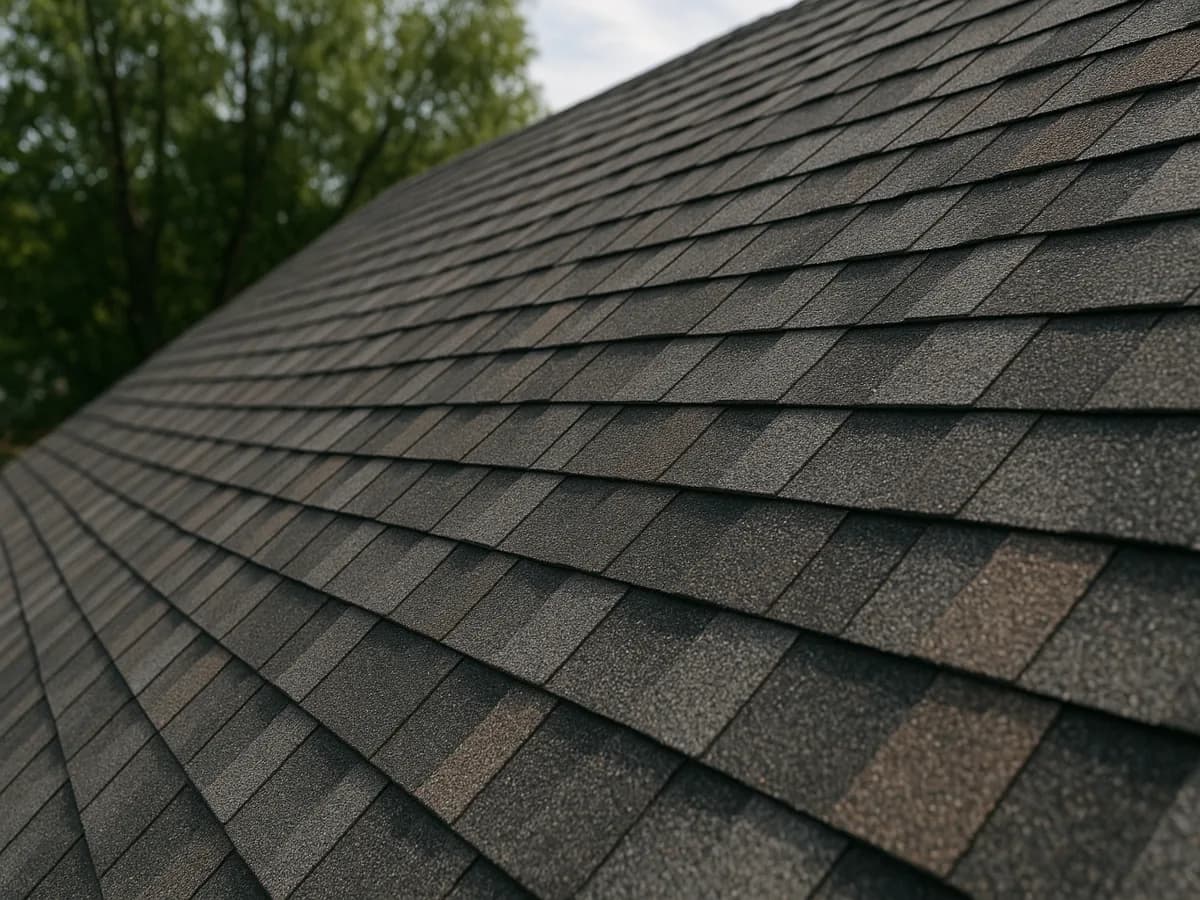 Shingle Roofing installed on a Canadian home, photographed close up
